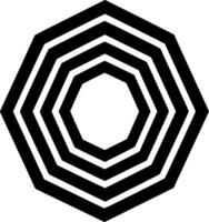 oktogon - svart och vit isolerat ikon - illustration vektor