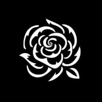Rose - - schwarz und Weiß isoliert Symbol - - Illustration vektor