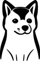 shiba - minimalistisk och platt logotyp - illustration vektor