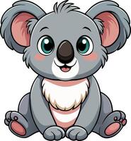 tecknad serie koala djur- illustration vektor