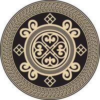 Gold und schwarz runden jakut Ornament. endlos Kreis, Grenze, Rahmen von das Nord Völker von das weit Osten vektor