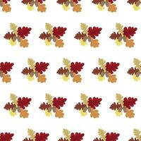 Eiche Ast mit Eicheln und Blätter. Herbst bunt Laub. nahtlos Muster. Illustration . vektor