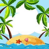 Hintergrundszene mit Kokosnussbäumen auf Insel vektor