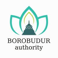 borobudur tempel med lotus blomma logotyp design mall vektor