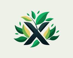 Blatt Welt Brief x Logo Illustration vektor
