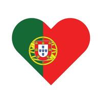 National Flagge von Portugal. Portugal Flagge. Portugal Herz Flagge. vektor