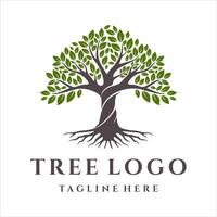 Baum von Leben Logo Design isoliert auf Weiß Hintergrund vektor