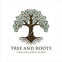 träd och rot företag logotyp design vektor