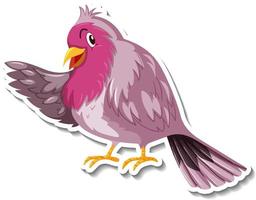 liten rosa fågel djur tecknad klistermärke vektor