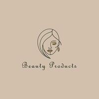 skönhet salong logotyp mall. illustration av en skön kvinna ansikte. vektor