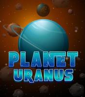 Planet Uranus im Weltraumplakat vektor