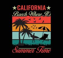kalifornien baech dess sommar t skjorta design vektor