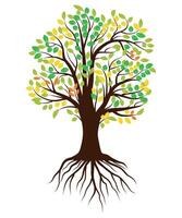 abstrakt färgrik träd ikon design. tillväxt och visdom logotyp design. grön träd ikon. vektor