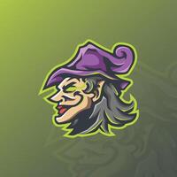 Wizard maskot esport logotypdesign vektor