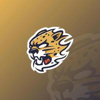 geparden-maskottchen-esport-logo-design vektor