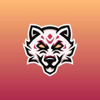 kitsune maskottchen esport logo design vektor