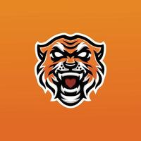 Tiger Kopf Maskottchen Esport Logo desig vektor