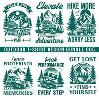 Berg Wandern draussen T-Shirt Design Bündel Design vektor