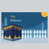 hajj mabrour firande med helig kaaba vektor