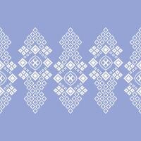 traditionell ethnisch Motive Ikat geometrisch Stoff Muster Kreuz Stich.Stickerei ethnisch orientalisch Pixel Pastell- süß Blau Hintergrund. abstrakt, Illustration. Textur, Dekoration, Tapete. vektor