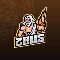 zeus maskot esport logotypdesign vektor