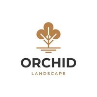 einfach Orchidee Baum Symbol Logo Vorlage vektor