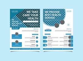 sjukvård och medicinsk företags- flygblad eller affisch design, broschyr flygblad layout mall design vektor