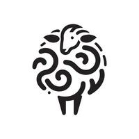minimalistisch Schaf Logo auf ein Weiß Hintergrund vektor