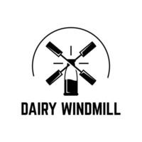 Molkerei Windmühle eben modern Logo vektor