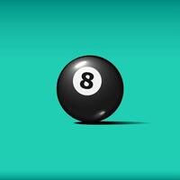 Billard, schwarz Schwimmbad Ball mit Nummer 8 Snooker oder Lotterie Ball Lager Illustration realistisch vektor