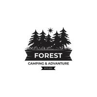 Wald Abenteuer Logo Design Vorlage vektor