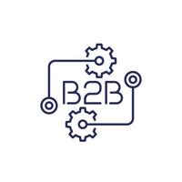 b2b Symbol, Geschäft zu Geschäft Linie vektor