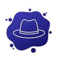 Fedora Hut Linie Symbol, vektor