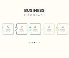 Geschäft Infografik kostenlos Vorlage. dünn Linie Design mit Symbole und 5 Optionen oder Schritte. vektor