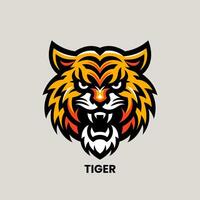 Tiger Logo Maskottchen oder Illustration, heftig Tiger Gesicht Illustration vektor