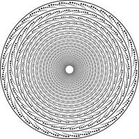 einfarbig abstrakt runden Muster. Trichter von das Universum von Kreise. Ornament zum Sandstrahlen. vektor