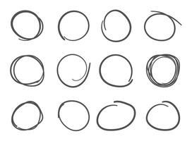cirkel linje skiss ikon i hand dragen stil. cirkulär klottra klotter illustration på isolerat bakgrund. penna eller penna bubbla tecken företag begrepp. vektor