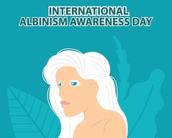 illustration grafisk av en kvinna med vit hår, perfekt för internationell dag, albinism medvetenhet dag, fira, hälsning kort, etc. vektor