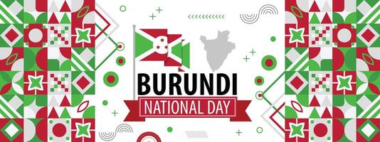 Burundi Flagge abstrakt Hintergrund Design Vorlage. Burundi Unabhängigkeit Tag Banner Hintergrund Illustration. Burundi Banner vektor