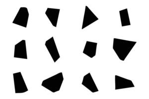 abstrakt form uppsättning abstrakt svart former flytande form element slumpmässig översikt vätska former. vektor