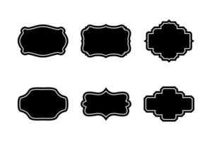 Etikette Rahmen gestalten Glyphe mit Rahmen Piktogramm Symbol visuell Illustration einstellen vektor