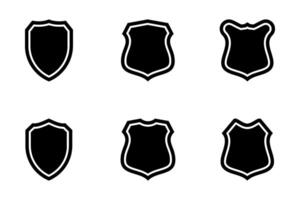 Schild Emblem und Abzeichen Logos Glyphe mit Rahmen Piktogramm Symbol visuell Illustration einstellen vektor