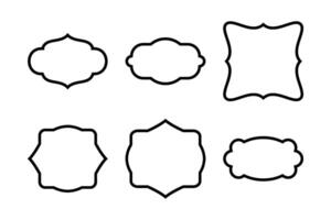 Etikette Rahmen gestalten Linie Piktogramm Symbol visuell Illustration einstellen vektor