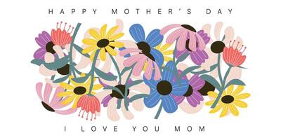 glücklich Mütter Tag Illustration Vorlage Design vektor