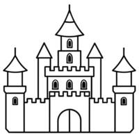 kunglig slott översikt färg bok sida linje konst illustration digital teckning vektor