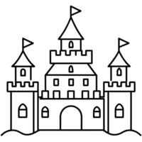 königlich Schloss Gliederung Färbung Buch Seite Linie Kunst Illustration Digital Zeichnung vektor