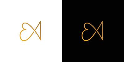 modern und luxuriös ea Brief Initiale Logo Design vektor