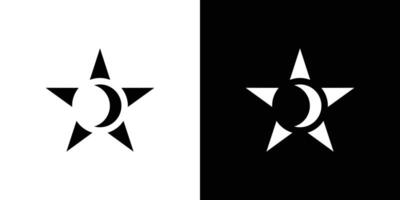 einzigartig und modern Star Mond Logo Design vektor