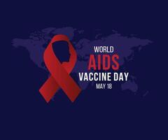 värld AIDS vaccin dag 18 Maj AIDS vaccin begrepp mall för bakgrund med baner kort affisch AIDS vaccin dag firande platt design platt illustration vektor
