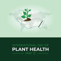 internationell dag av växt hälsa 12 Maj mall för bakgrund med baner affisch och kort platt illustration vektor